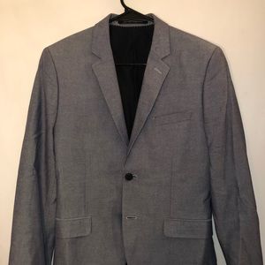 Grey/blue slate slim fit H&M suit jacket and pants